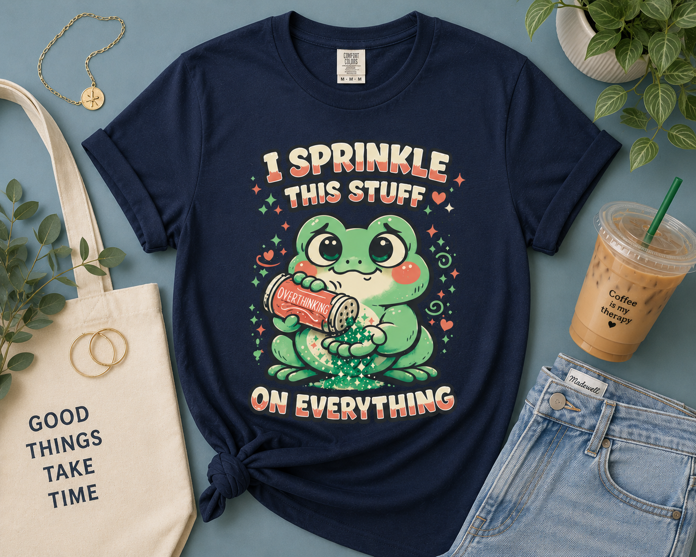 I Sprinkle This Stuff On Everything Funny Frog Graphic T-Shirt