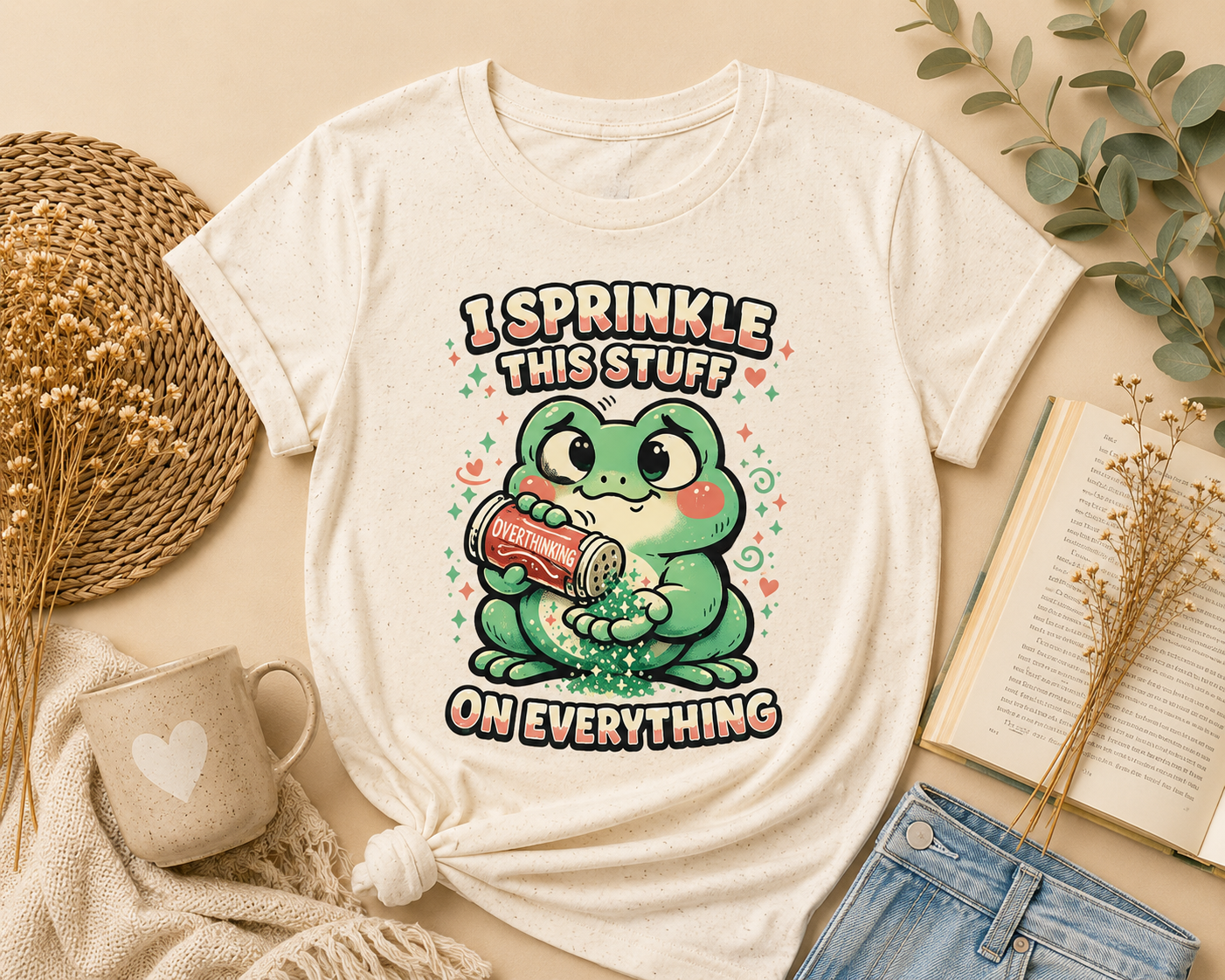 I Sprinkle This Stuff On Everything Funny Frog Graphic T-Shirt