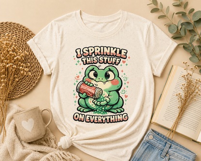 I Sprinkle This Stuff On Everything Funny Frog Graphic T-Shirt