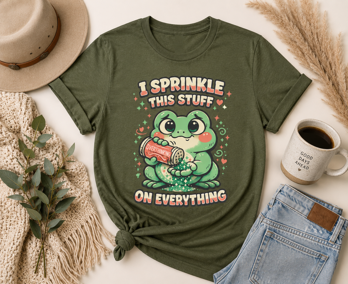 I Sprinkle This Stuff On Everything Funny Frog Graphic T-Shirt