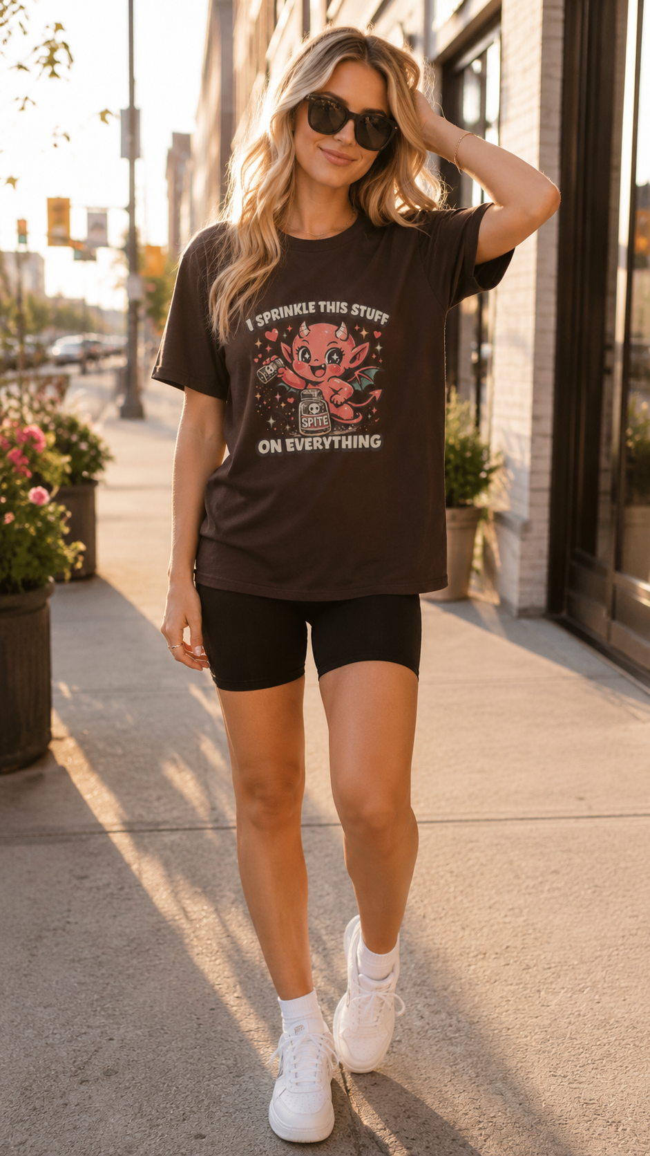 I Sprinkle Spite on Everything | Cute Devil Graphic T-Shirt