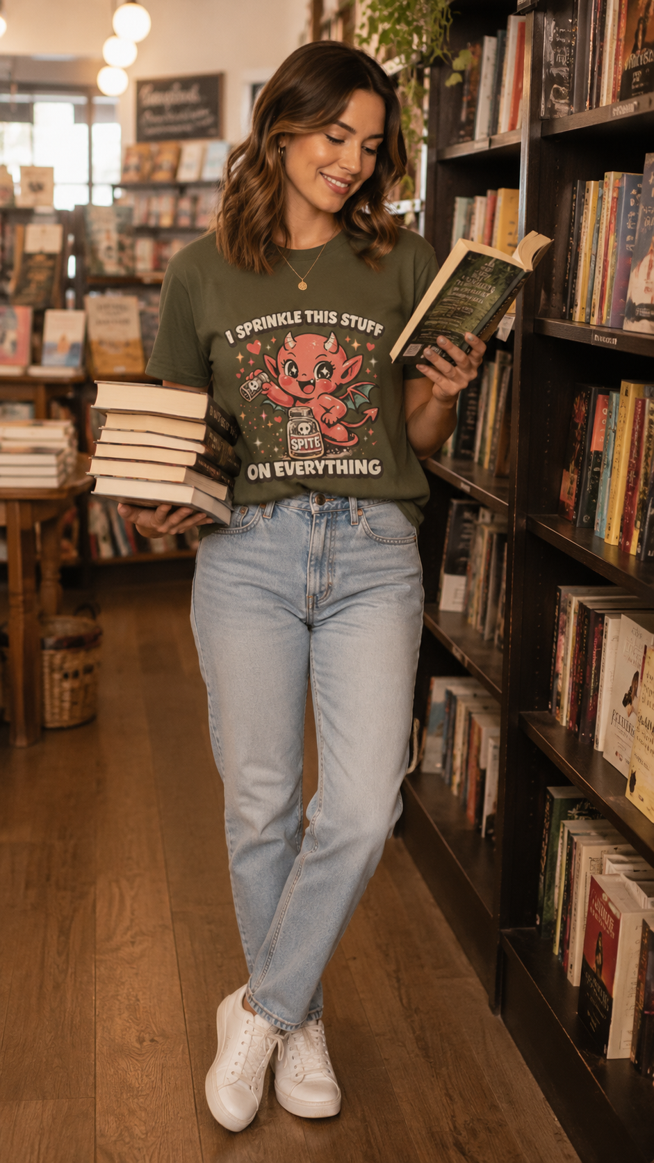 I Sprinkle Spite on Everything | Cute Devil Graphic T-Shirt