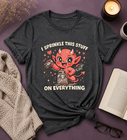 I Sprinkle Spite on Everything | Cute Devil Graphic T-Shirt