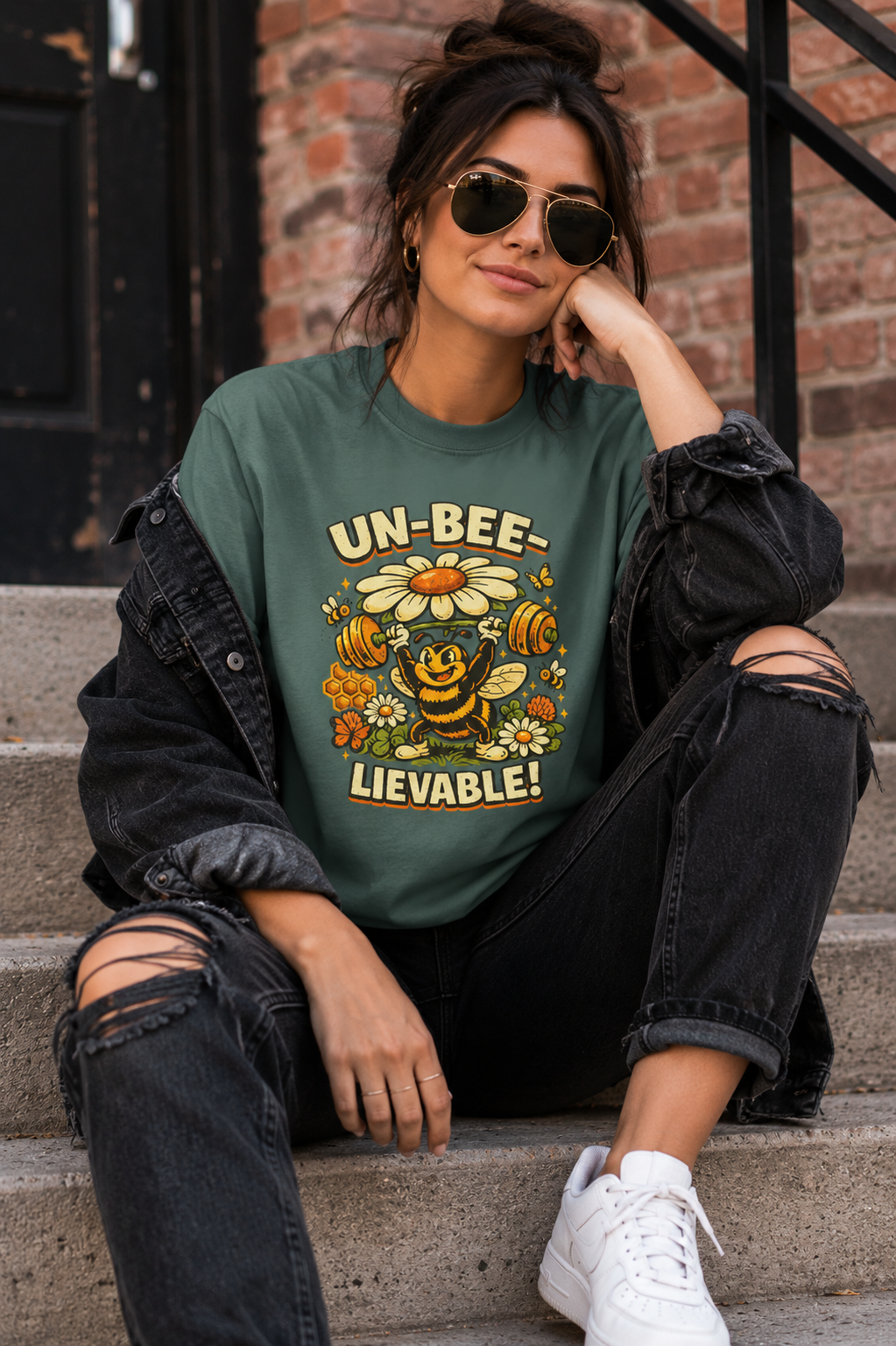Un-Bee-Lievable Shirt, Funny Bee T-Shirt, Cute Gym Shirt, Comfort Colors 1717 Tee, Bee Lover Gift, Floral Workout Shirt