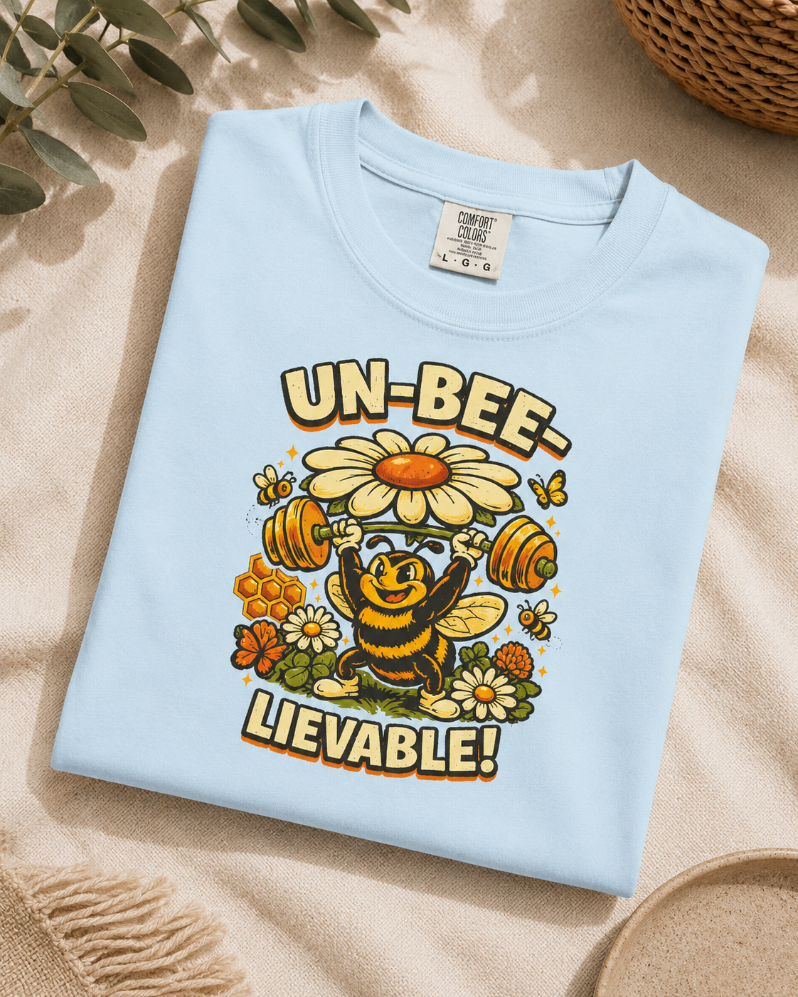 Un-Bee-Lievable Shirt, Funny Bee T-Shirt, Cute Gym Shirt, Comfort Colors 1717 Tee, Bee Lover Gift, Floral Workout Shirt