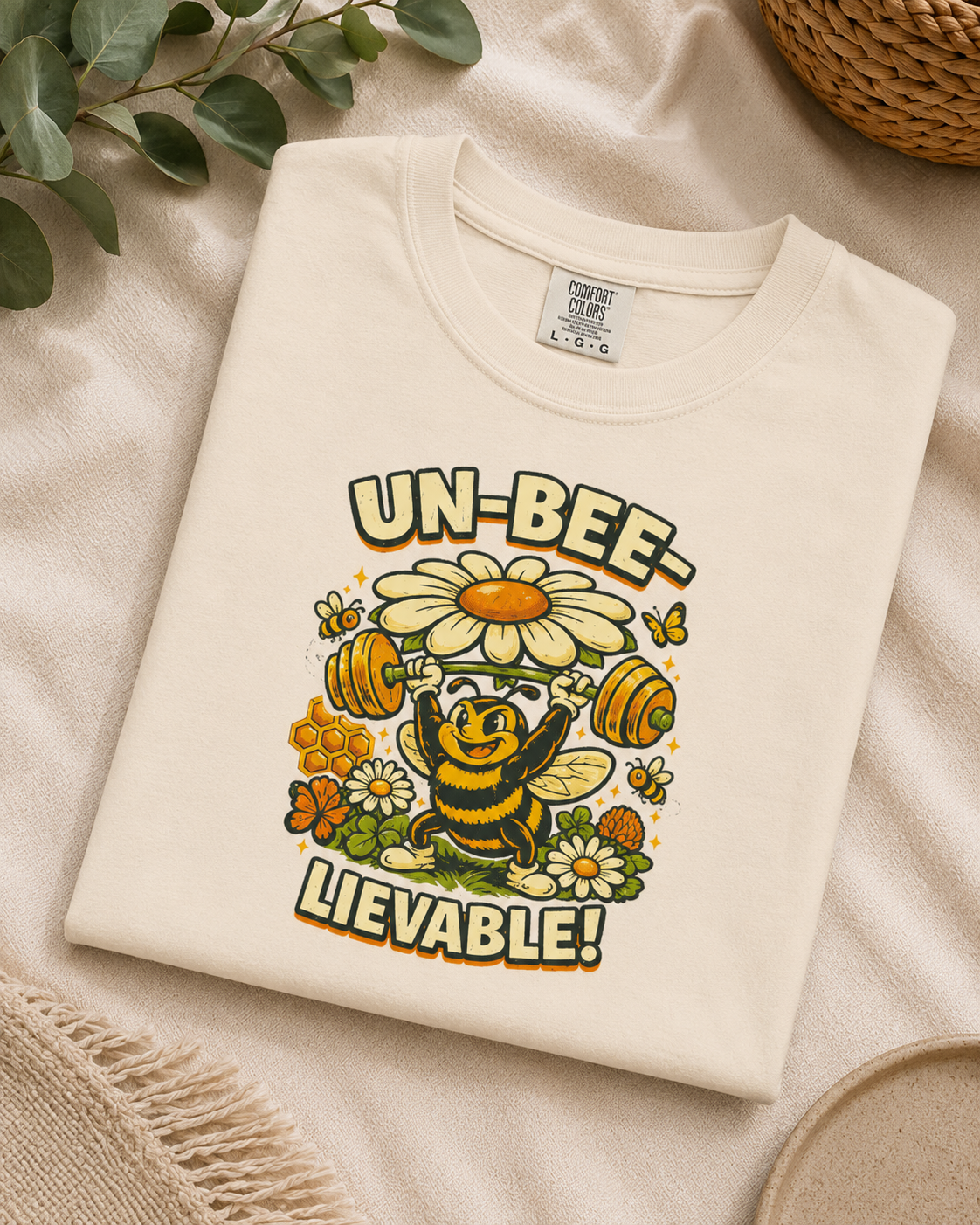 Un-Bee-Lievable Shirt, Funny Bee T-Shirt, Cute Gym Shirt, Comfort Colors 1717 Tee, Bee Lover Gift, Floral Workout Shirt