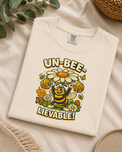 Un-Bee-Lievable Shirt, Funny Bee T-Shirt, Cute Gym Shirt, Comfort Colors 1717 Tee, Bee Lover Gift, Floral Workout Shirt