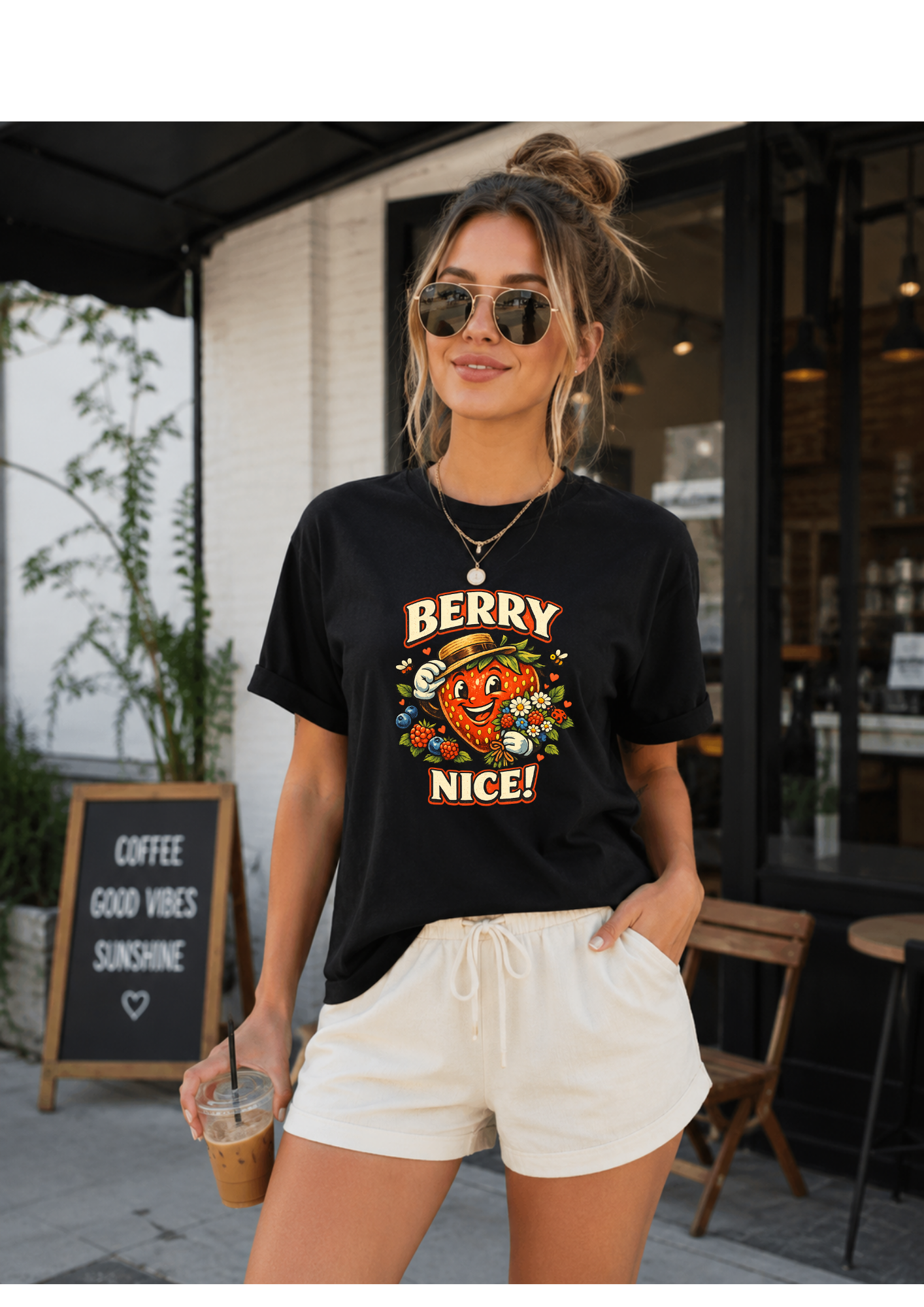 Berry Nice Strawberry Graphic Tee | Comfort Colors® Garment-Dyed T-Shirt