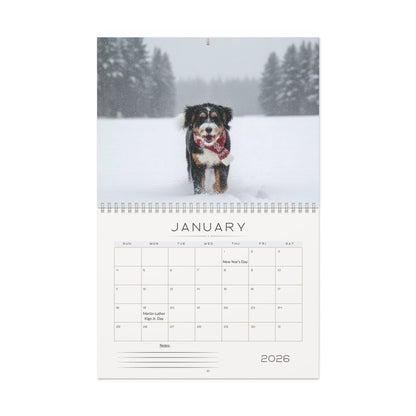 Bernedoodle Wall Calendar – Cozy Dog Photography for Home & Office