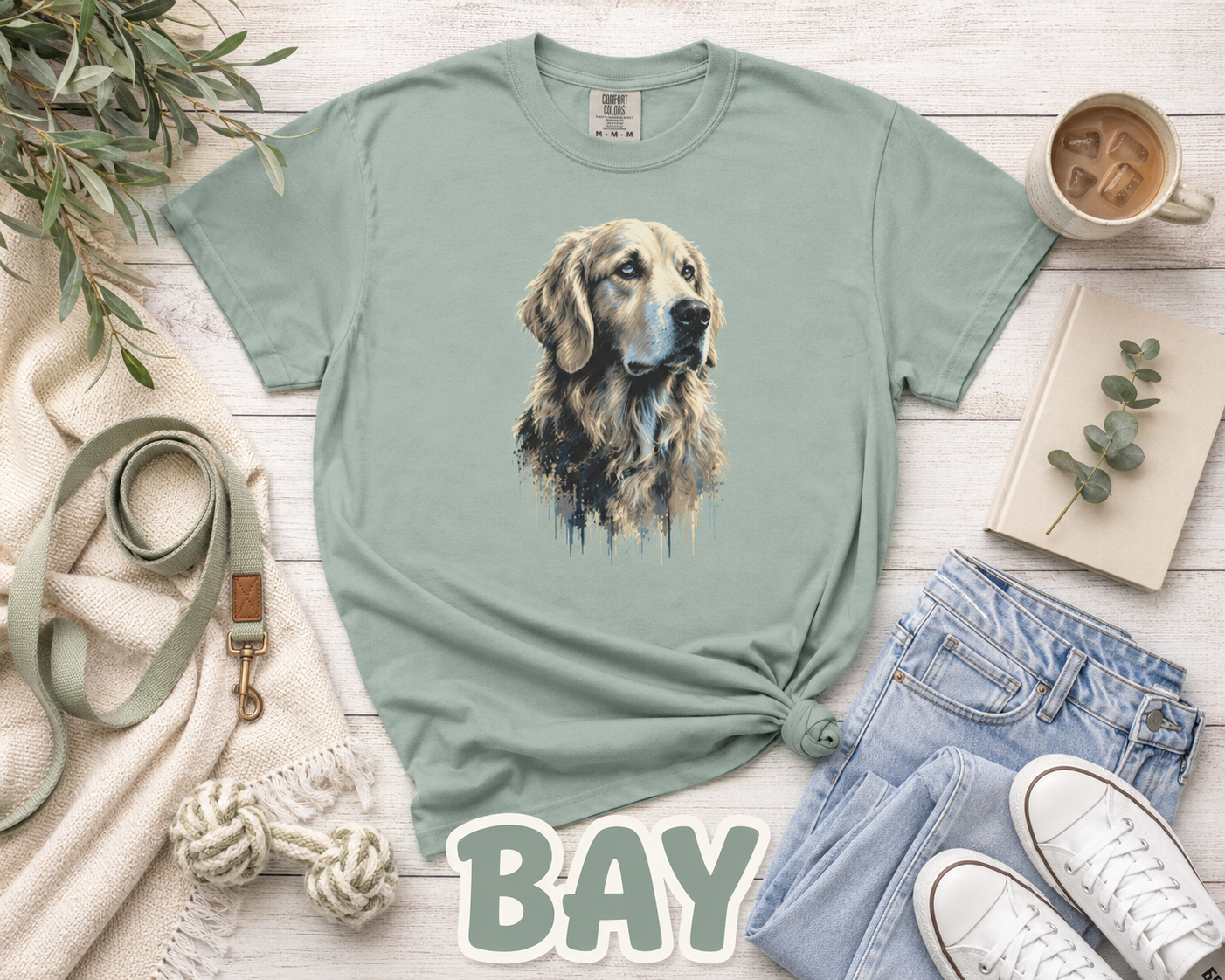 Golden Retriever Shirt, Watercolor Dog Tee, Dog Lover Gift, Golden Retriever Mom, Cute Pet Portrait Comfort Colors Tee