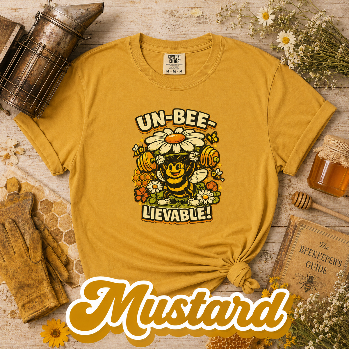 Un-Bee-Lievable Funny Bee Weightlifting Graphic T-Shirt