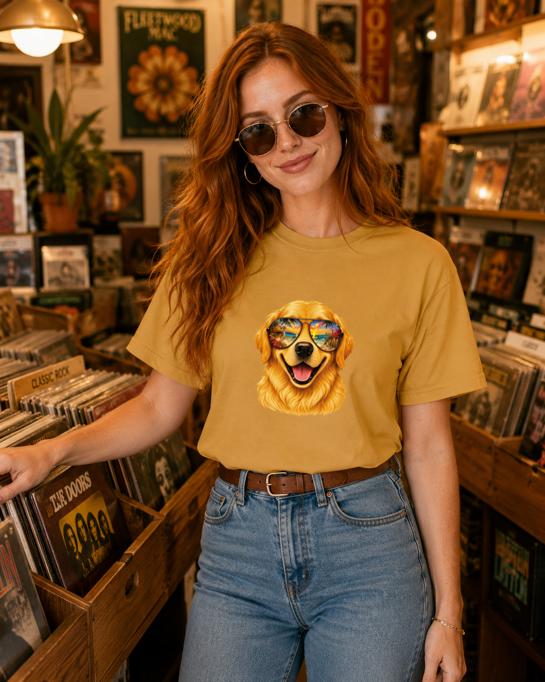 Golden Retriever Beach T-Shirt | Tropical Dog Lover Tee