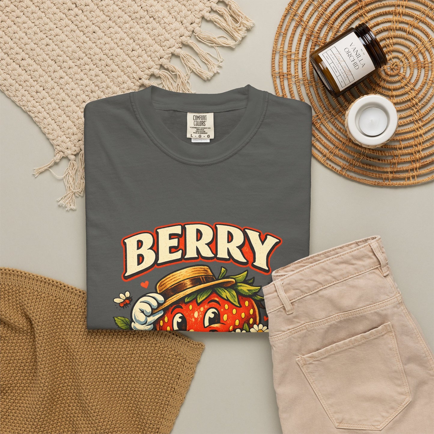 Berry Nice Strawberry Graphic Tee | Comfort Colors® Garment-Dyed T-Shirt