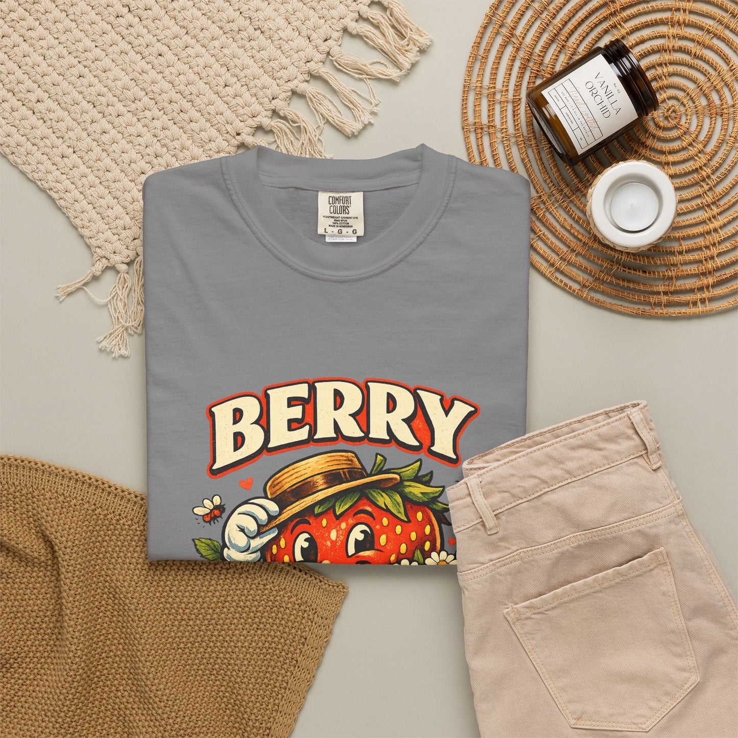 Berry Nice Strawberry Graphic Tee | Comfort Colors® Garment-Dyed T-Shirt