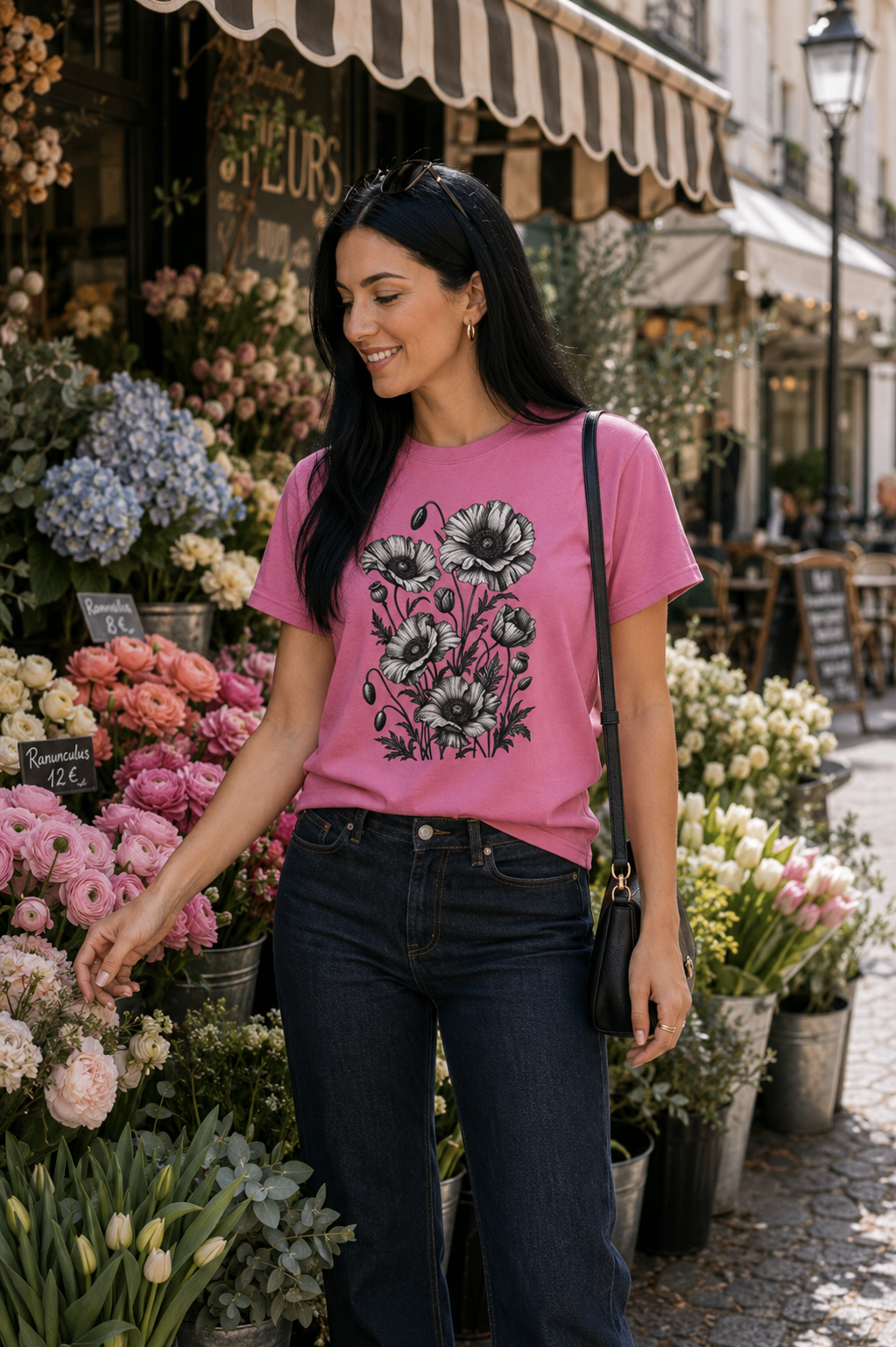 Vintage Poppy Flower T-Shirt | Botanical Floral Graphic Tee