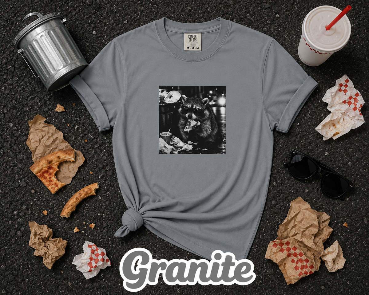 Funny Raccoon Sunglasses Pizza Graphic T-Shirt