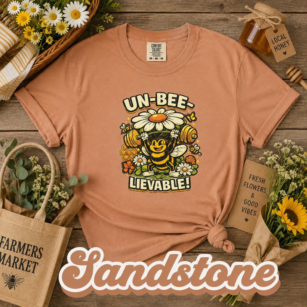 Un-Bee-Lievable Funny Bee Weightlifting Graphic T-Shirt