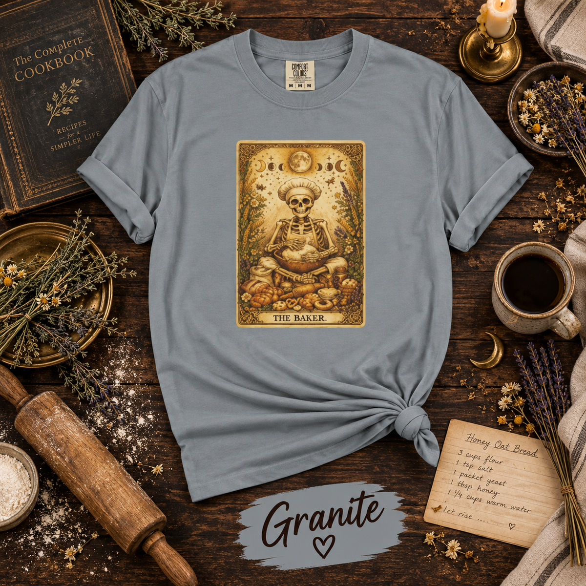 The Baker Skeleton Tarot Card Graphic T-Shirt