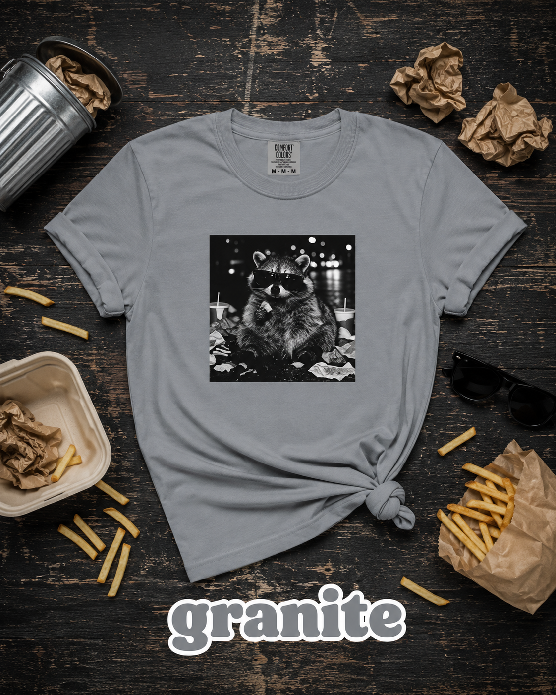 Funny Raccoon Sunglasses Trash Panda Graphic T-Shirt