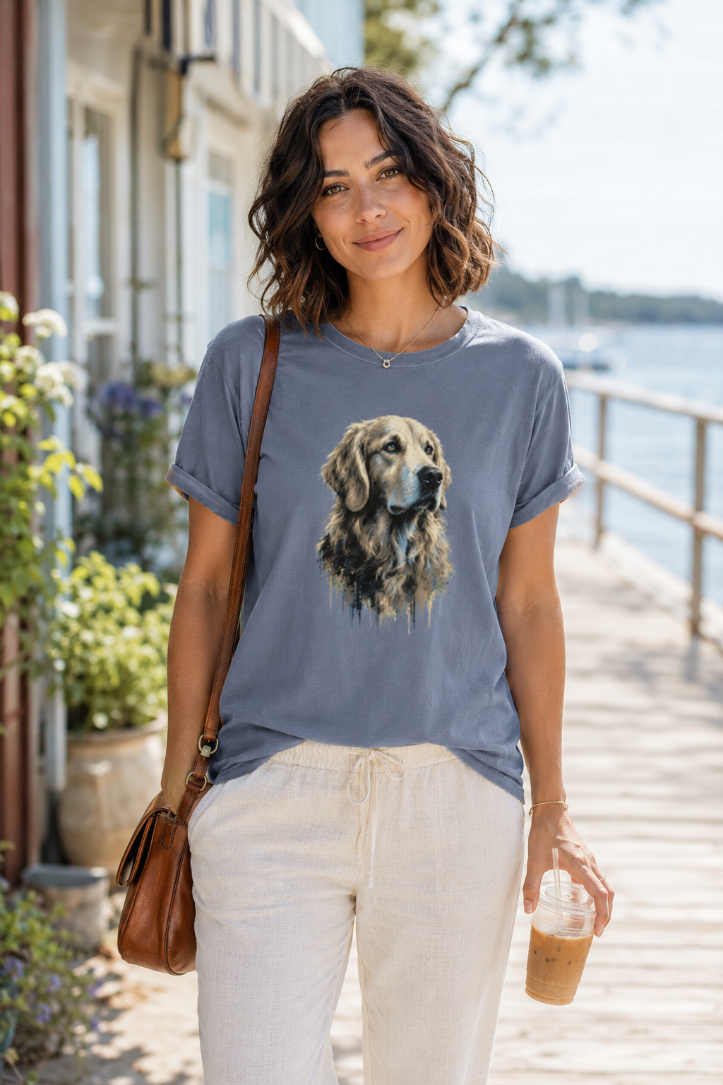 Golden Retriever Shirt, Watercolor Dog Tee, Dog Lover Gift, Golden Retriever Mom, Cute Pet Portrait Comfort Colors Tee