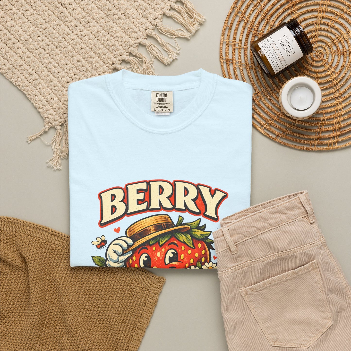 Berry Nice Strawberry Graphic Tee | Comfort Colors® Garment-Dyed T-Shirt