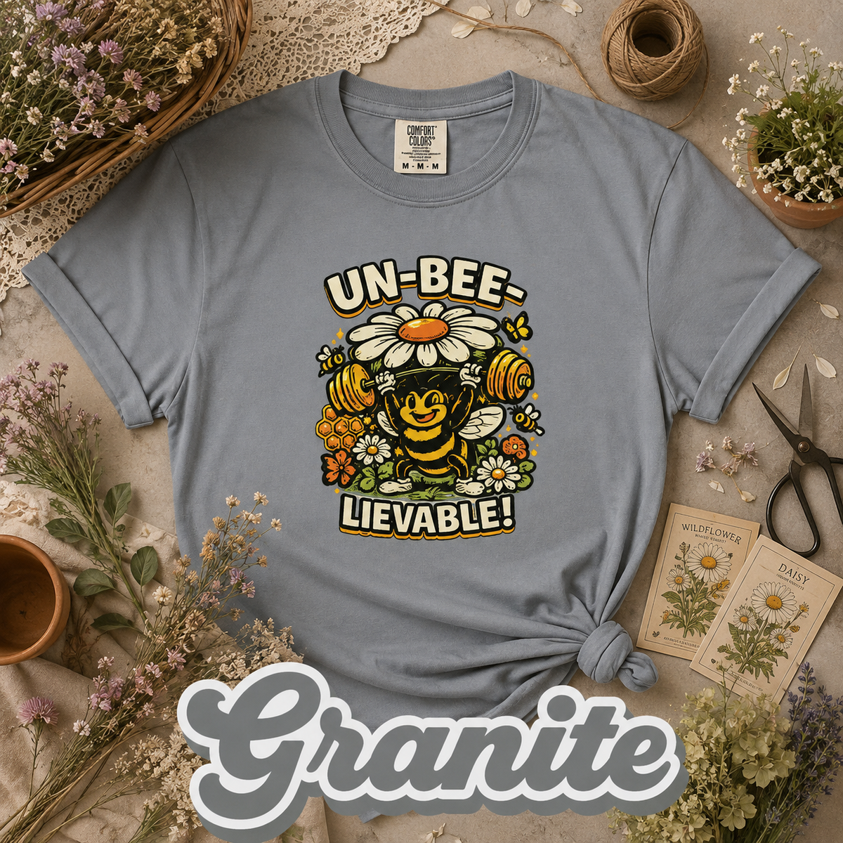 Un-Bee-Lievable Funny Bee Weightlifting Graphic T-Shirt