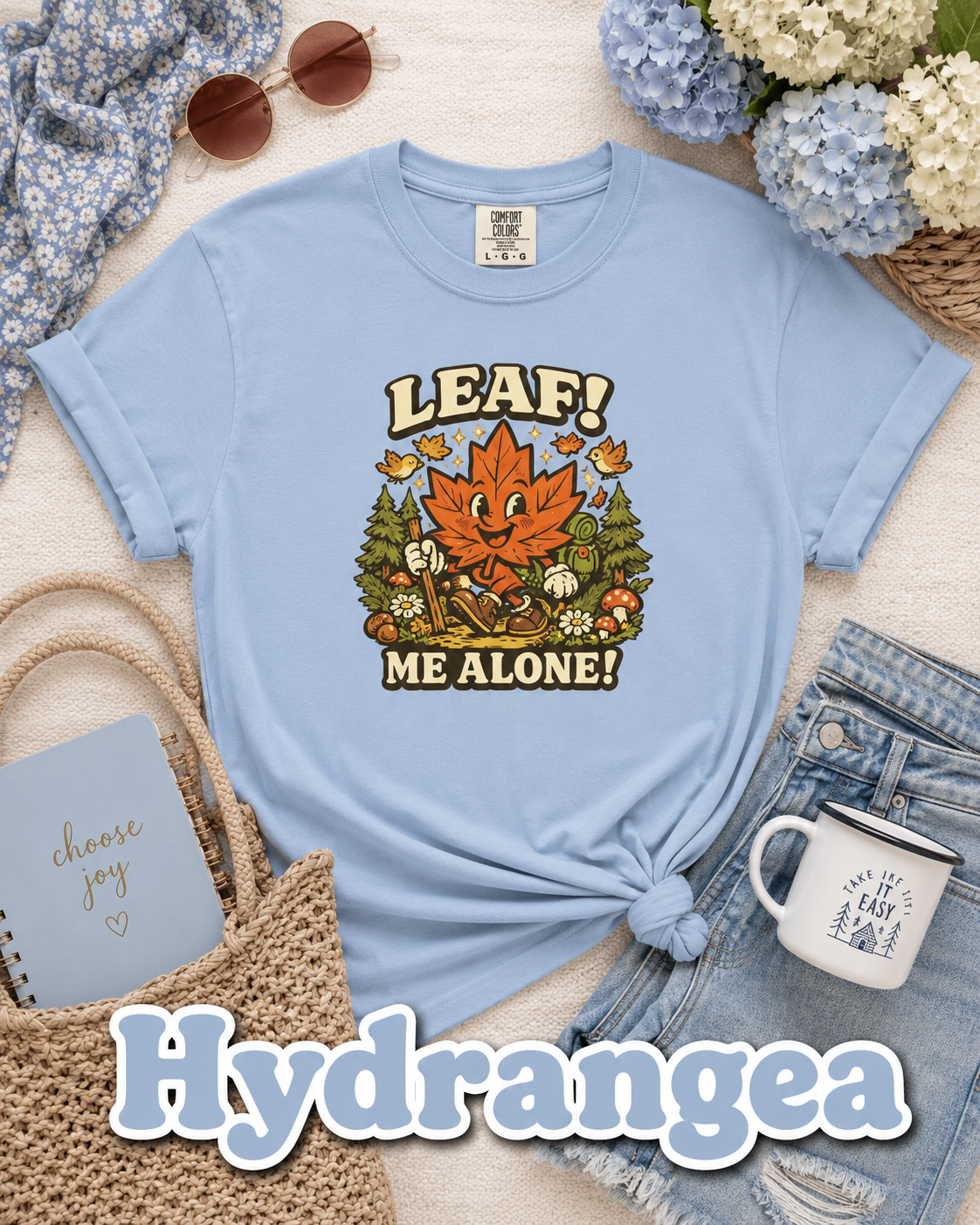 Leaf Me Alone Comfort Colors® T-Shirt | Funny Fall Maple Leaf Tee
