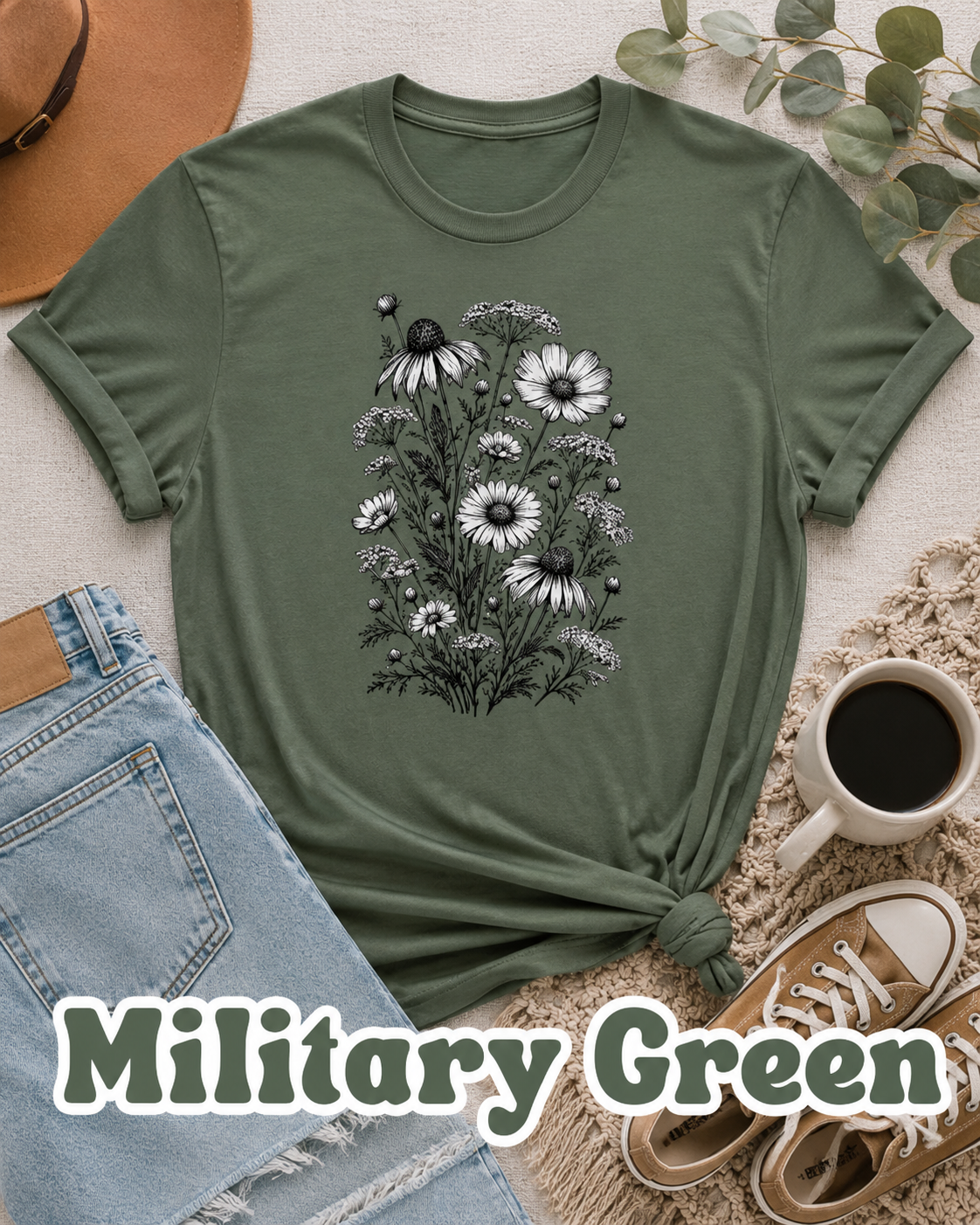 Wildflower Botanical T-Shirt | Vintage Floral Graphic Tee