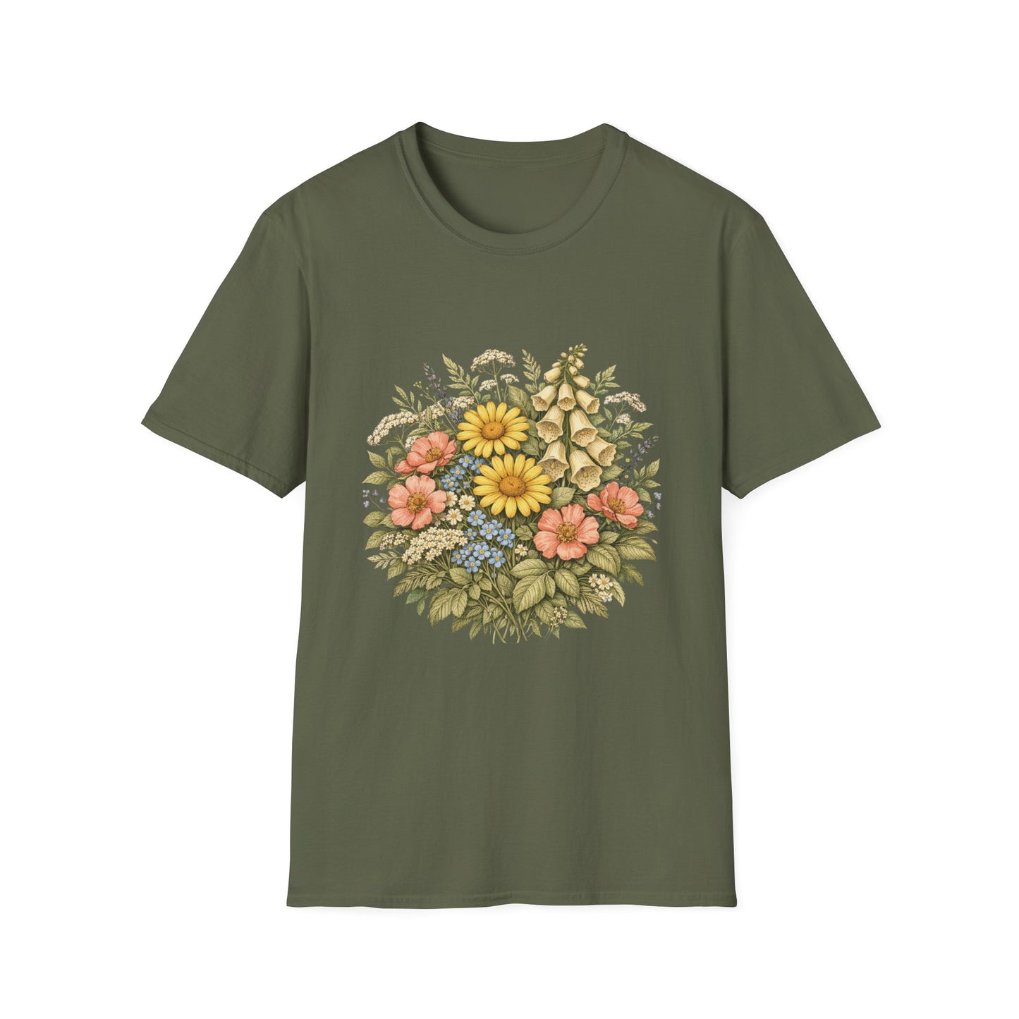 Vintage Wildflower Botanical Graphic T-Shirt