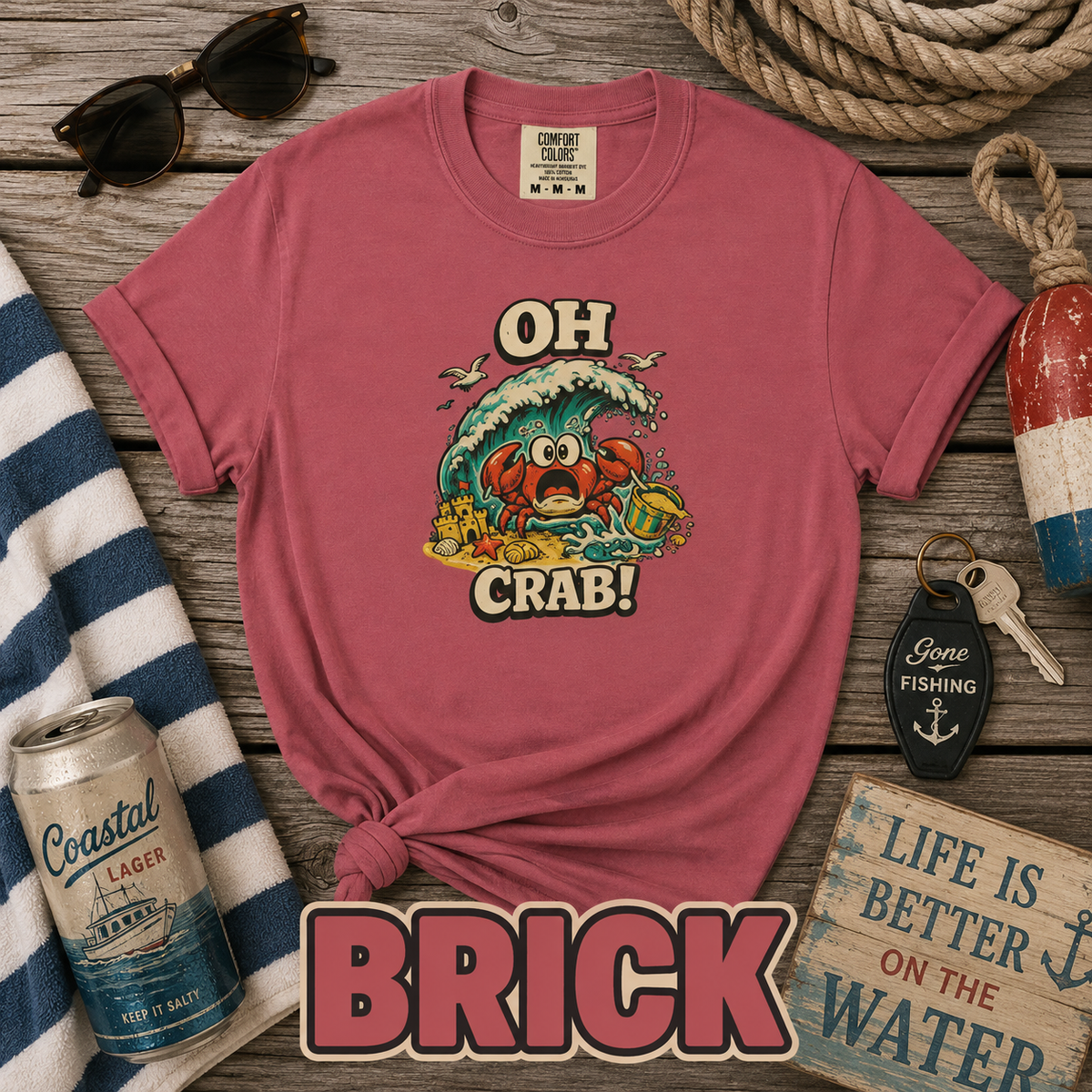 Oh Crab! Funny Beach Crab T-Shirt | Retro Summer Tee
