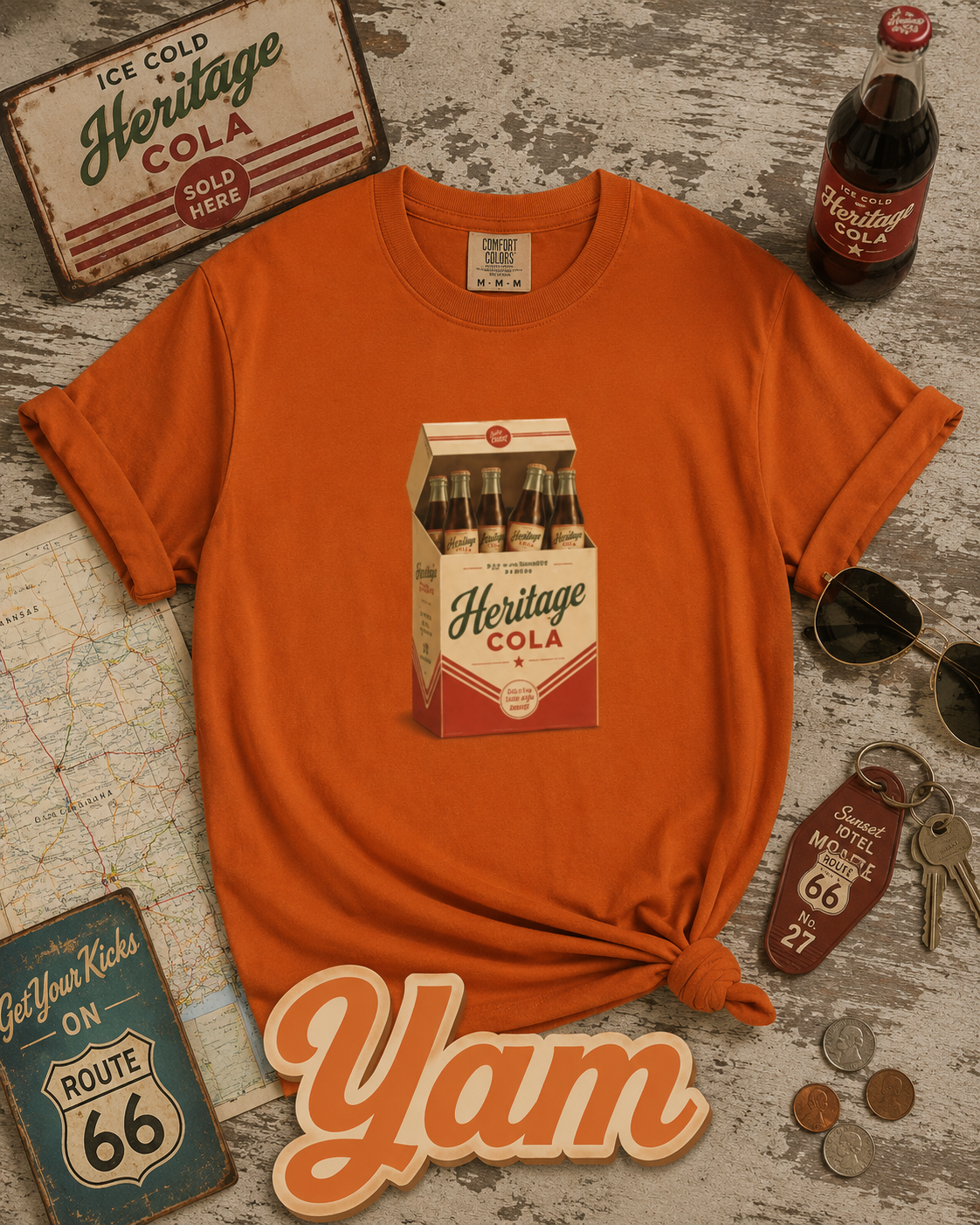 Vintage Heritage Cola Retro Soda Graphic T-Shirt