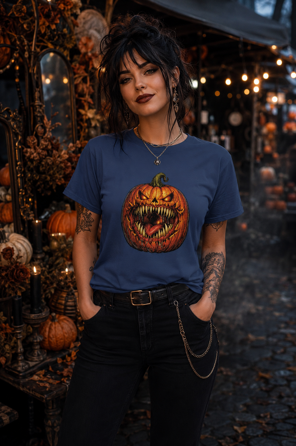 Scary Pumpkin Shirt, Evil Jack O Lantern Graphic Tee, Halloween Horror T-Shirt, Creepy Fall Shirt, Spooky Season Gift