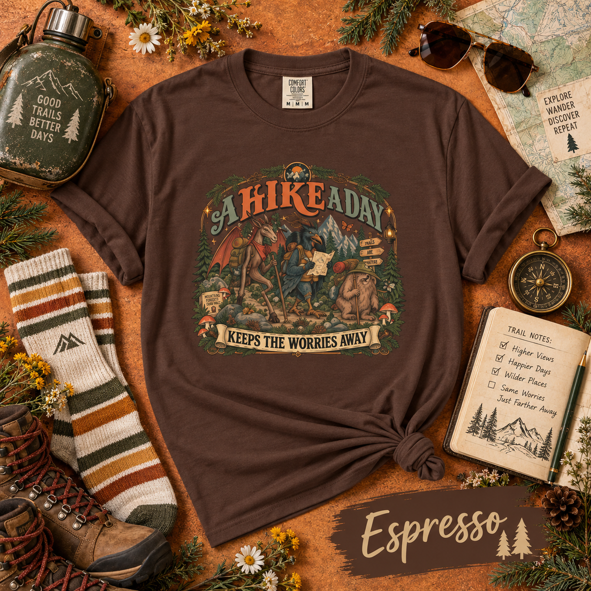 A Hike a Day Keeps the Worries Away T-Shirt | Hiking Tee