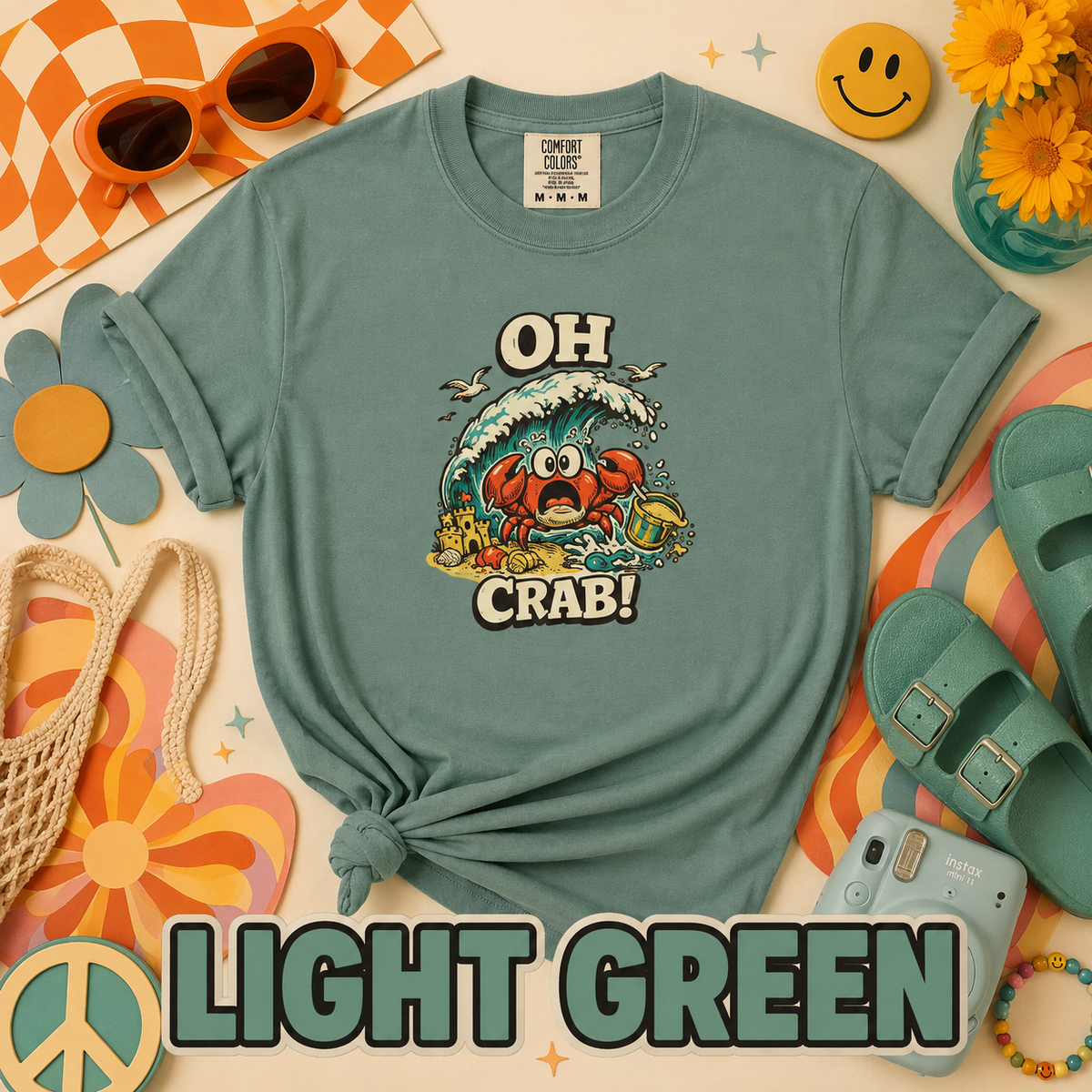 Oh Crab! Funny Beach Crab T-Shirt | Retro Summer Tee