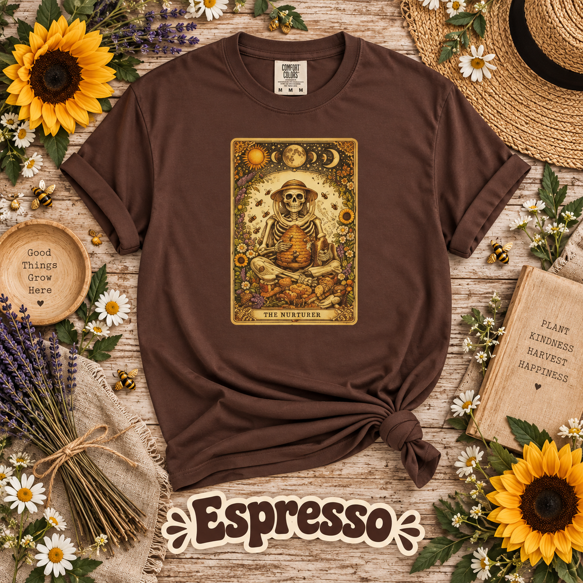 The Beekeeper Skeleton Tarot Card Graphic T-Shirt