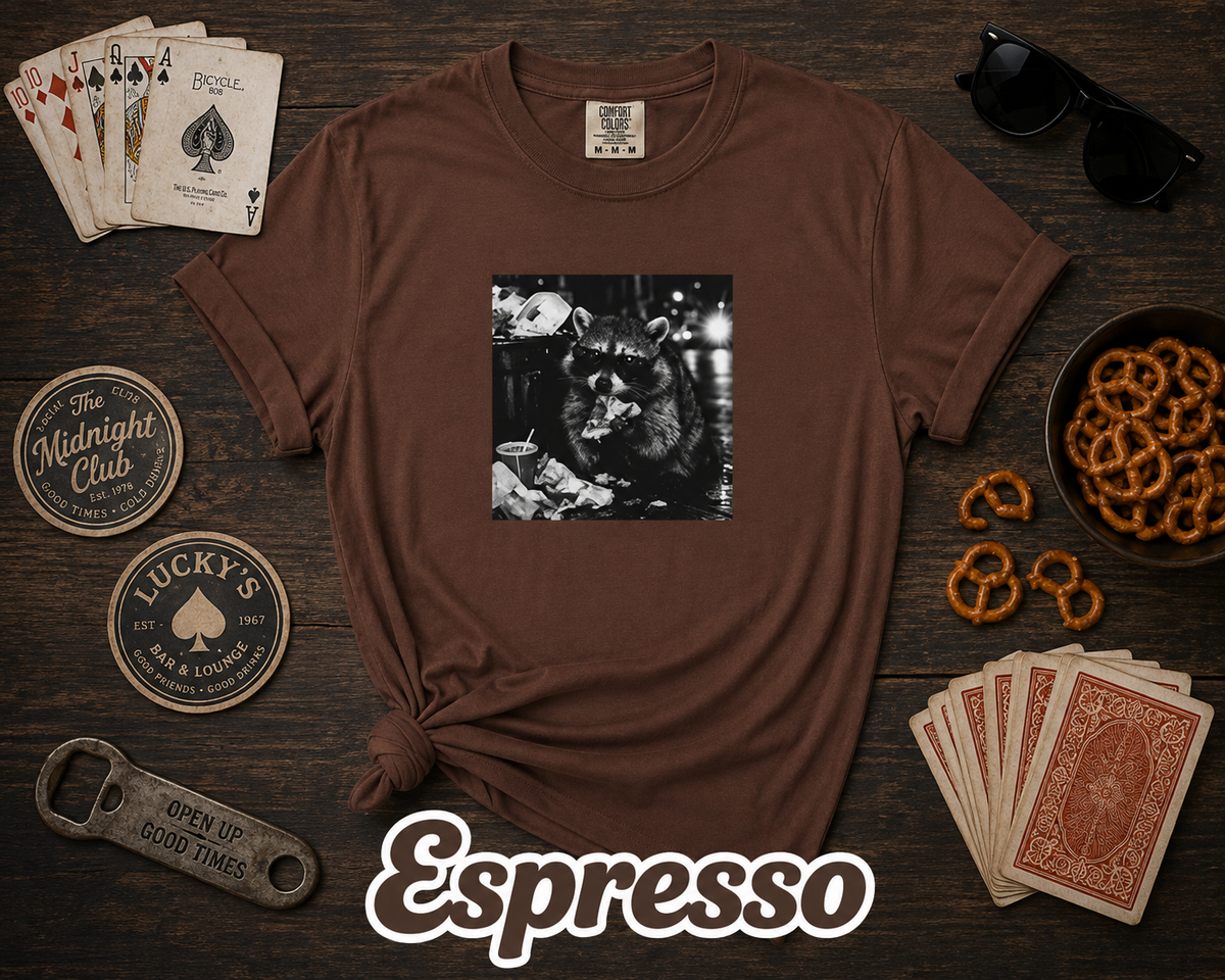 Funny Raccoon Sunglasses Pizza Graphic T-Shirt