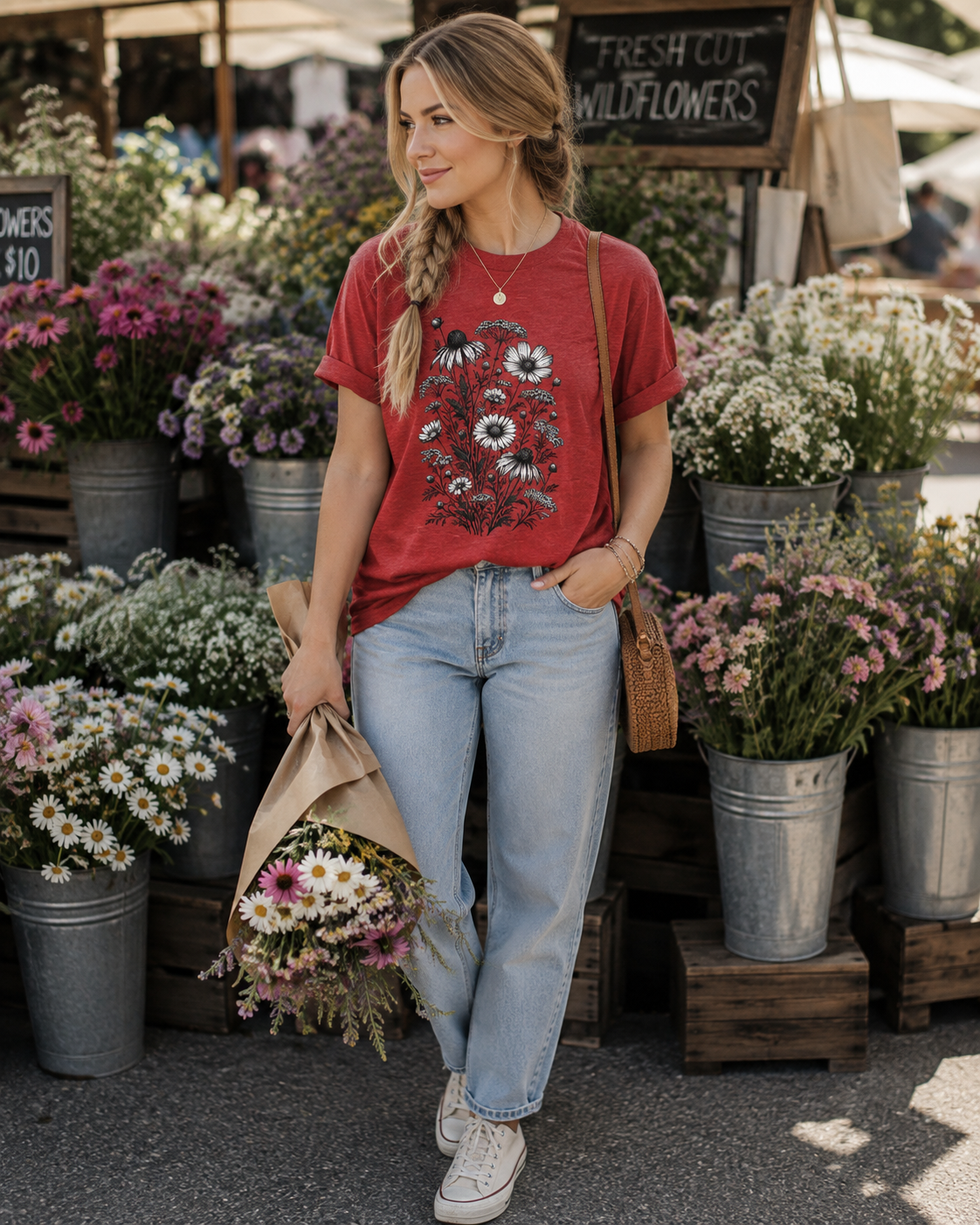 Wildflower Botanical T-Shirt | Vintage Floral Graphic Tee