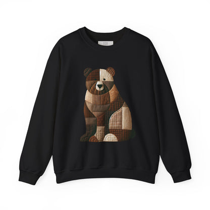 Patchwork Bear Sweatshirt | Cozy Farm Animal Crewneck – Ember Heights