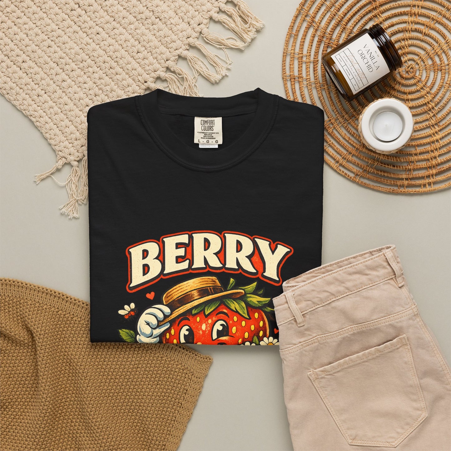 Berry Nice Strawberry Graphic Tee | Comfort Colors® Garment-Dyed T-Shirt