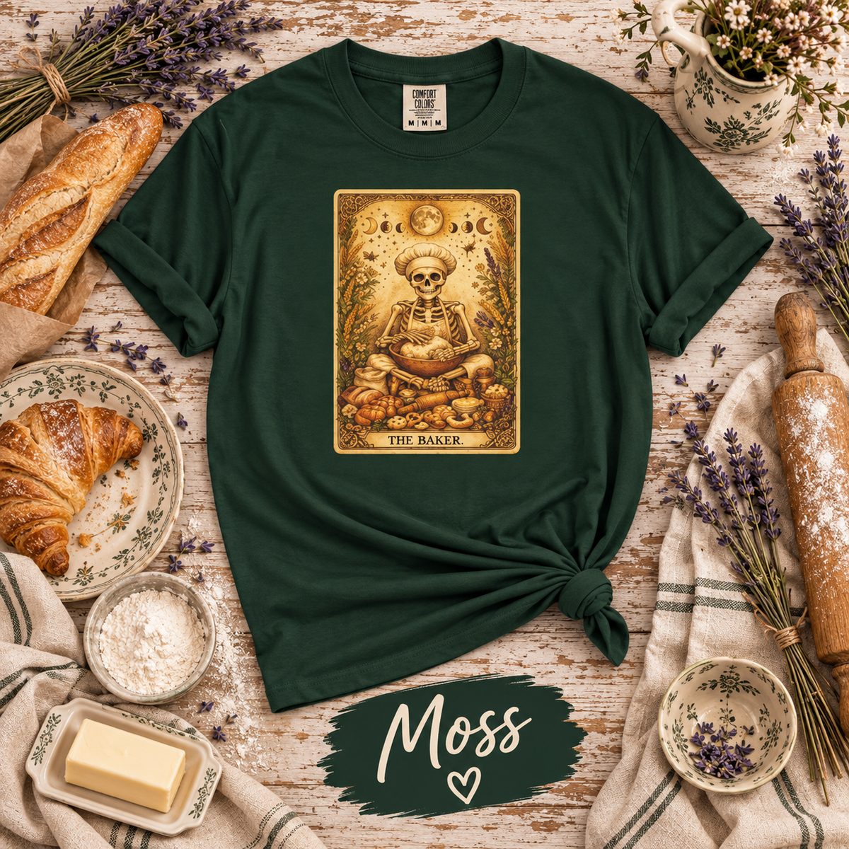 The Baker Skeleton Tarot Card Graphic T-Shirt