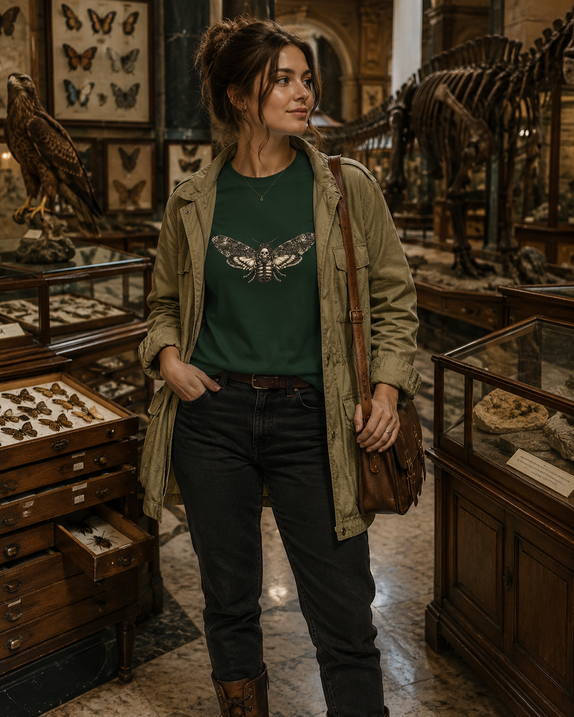 Death's-Head Hawkmoth Vintage Gothic T-Shirt | Dark Academia Nature Tee