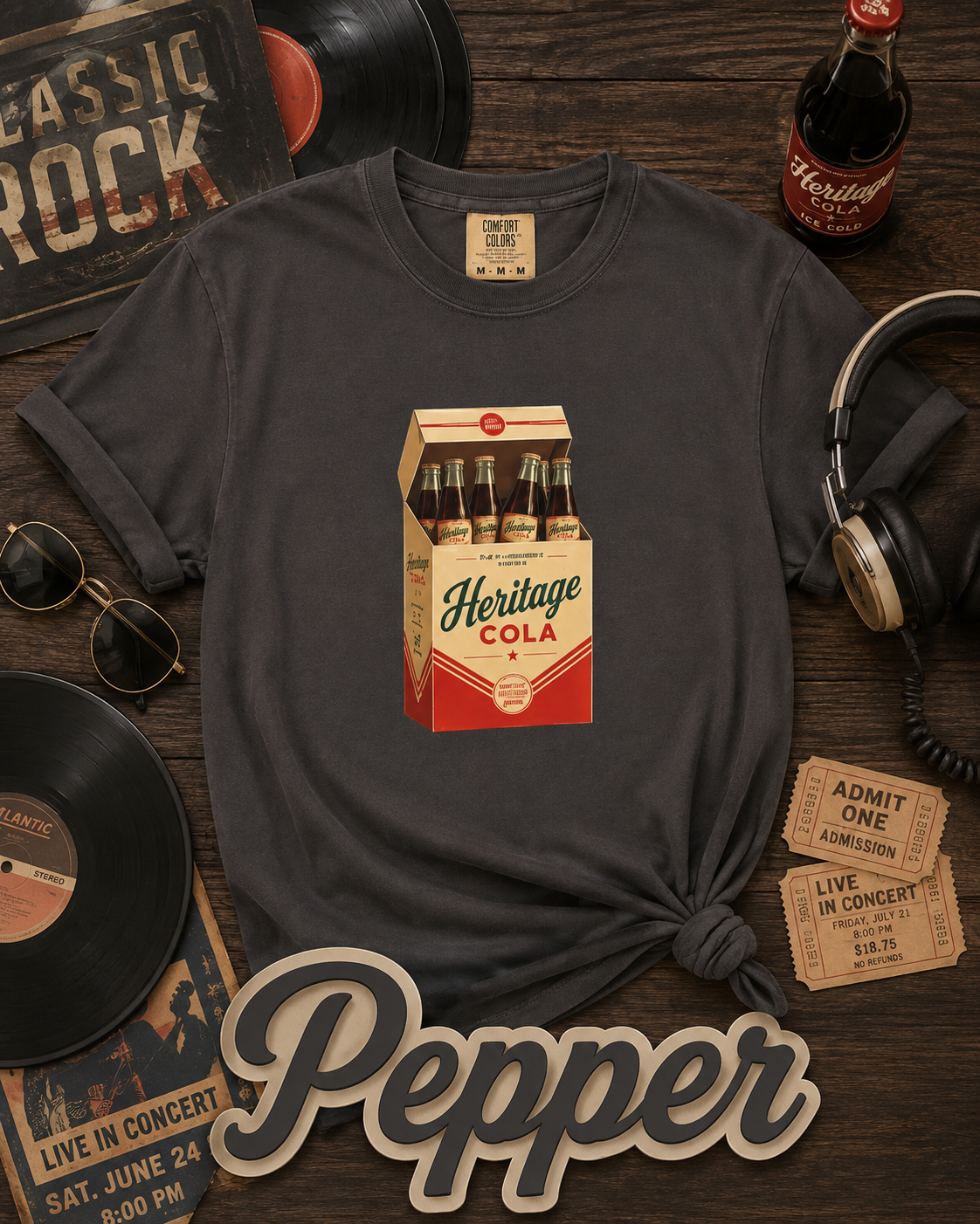 Vintage Heritage Cola Retro Soda Graphic T-Shirt