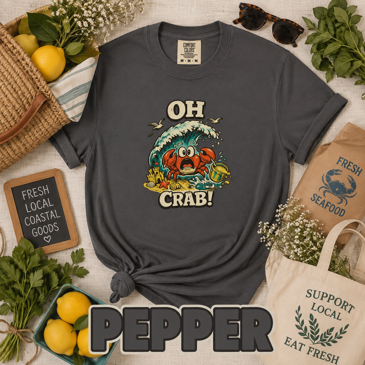 Oh Crab! Funny Beach Crab T-Shirt | Retro Summer Tee