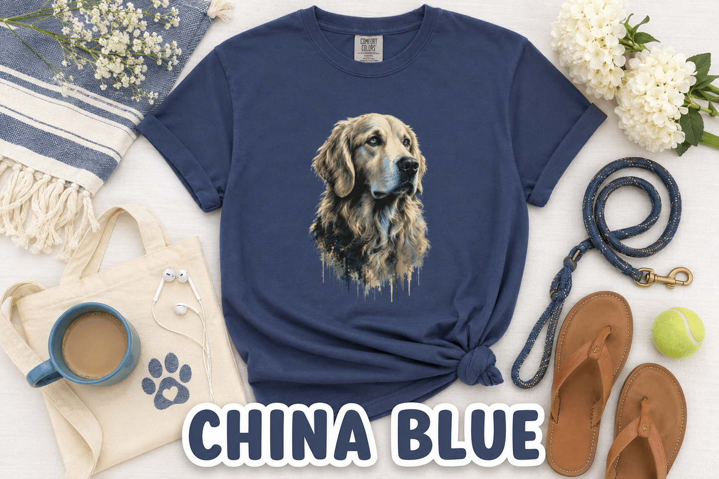 Golden Retriever Shirt, Watercolor Dog Tee, Dog Lover Gift, Golden Retriever Mom, Cute Pet Portrait Comfort Colors Tee