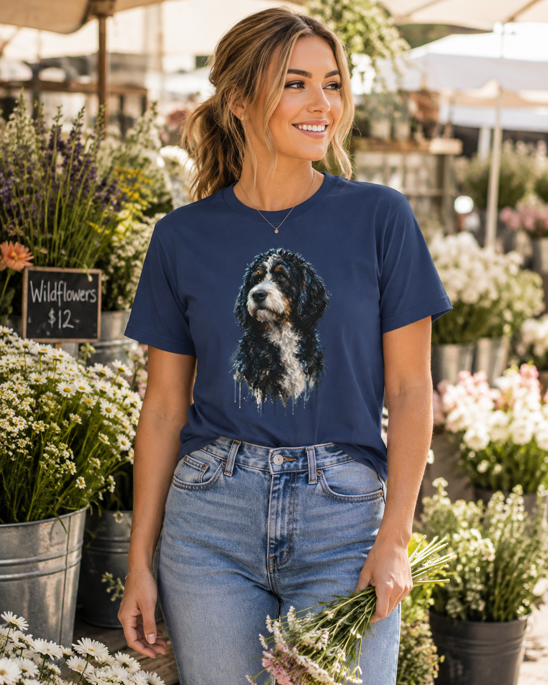 Bernedoodle T-Shirt | Artistic Dog Lover Graphic Tee