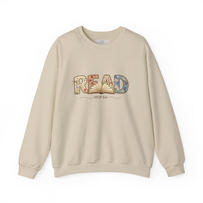 Read More Book Lover Sweatshirt – Cozy Bookish Graphic Crewneck for Readers, Bookworm Aesthetic Fall Pullover