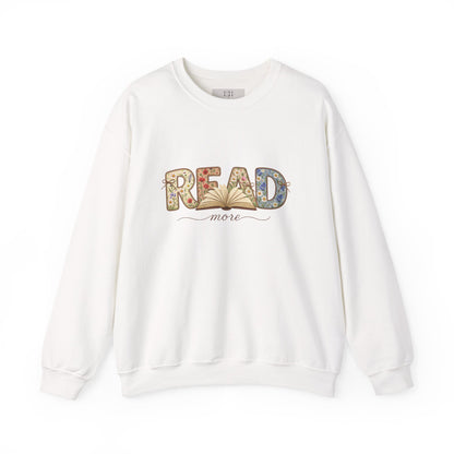 Read More Book Lover Sweatshirt – Cozy Bookish Graphic Crewneck for Readers, Bookworm Aesthetic Fall Pullover