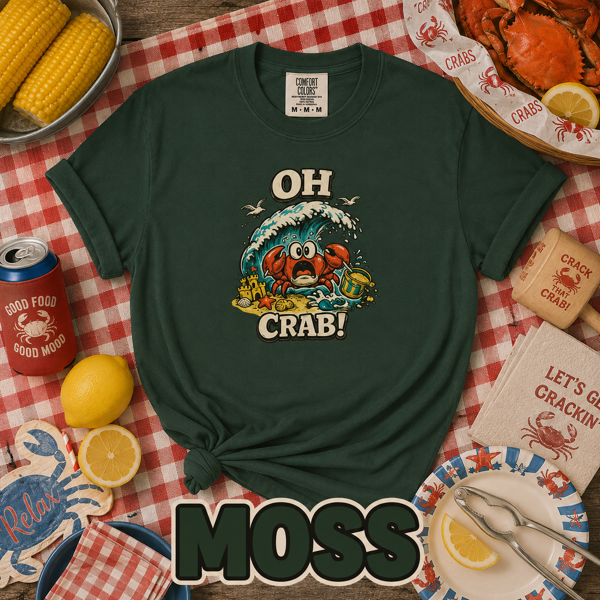 Oh Crab! Funny Beach Crab T-Shirt | Retro Summer Tee