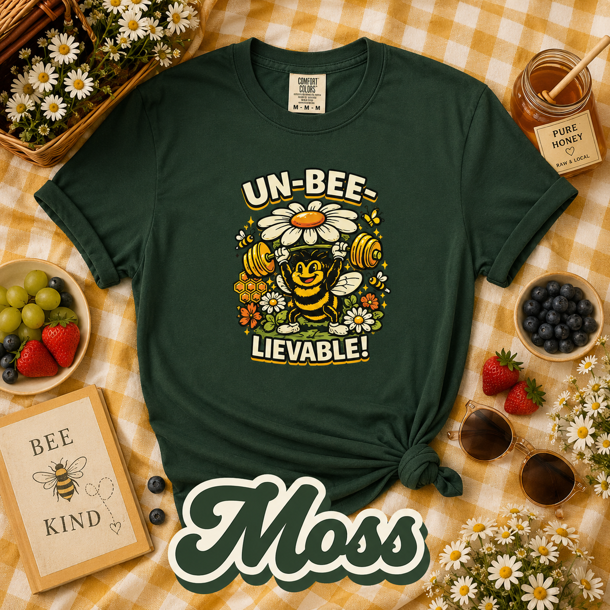 Un-Bee-Lievable Funny Bee Weightlifting Graphic T-Shirt