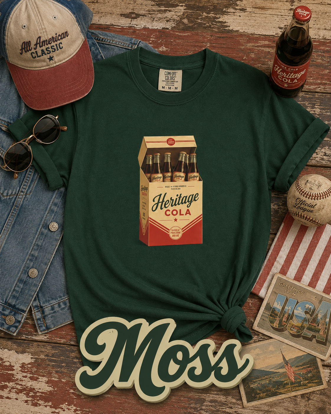 Vintage Heritage Cola Retro Soda Graphic T-Shirt